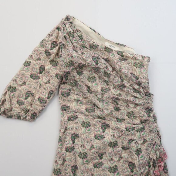 Isabel Marant Etoile Esther One Shoulder Floral Print Dress Size 38 / US 8 - Picture 4 of 9